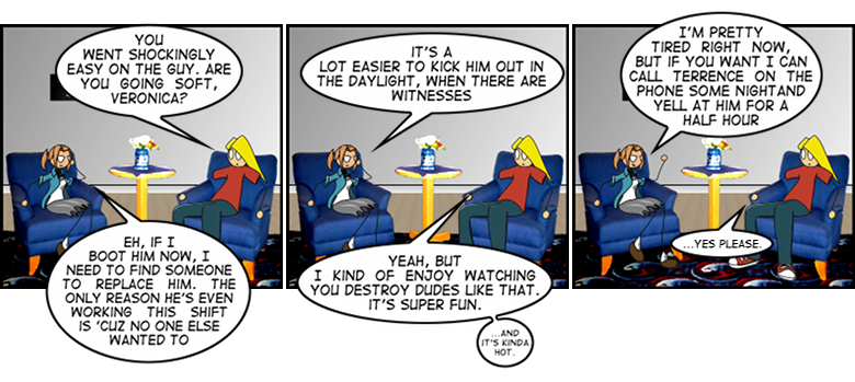 You know, I make so few references to the sex life of the characters in the comic, it feels weird when I actually DO it. 
